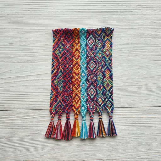 Colorful woven friendship bracelets